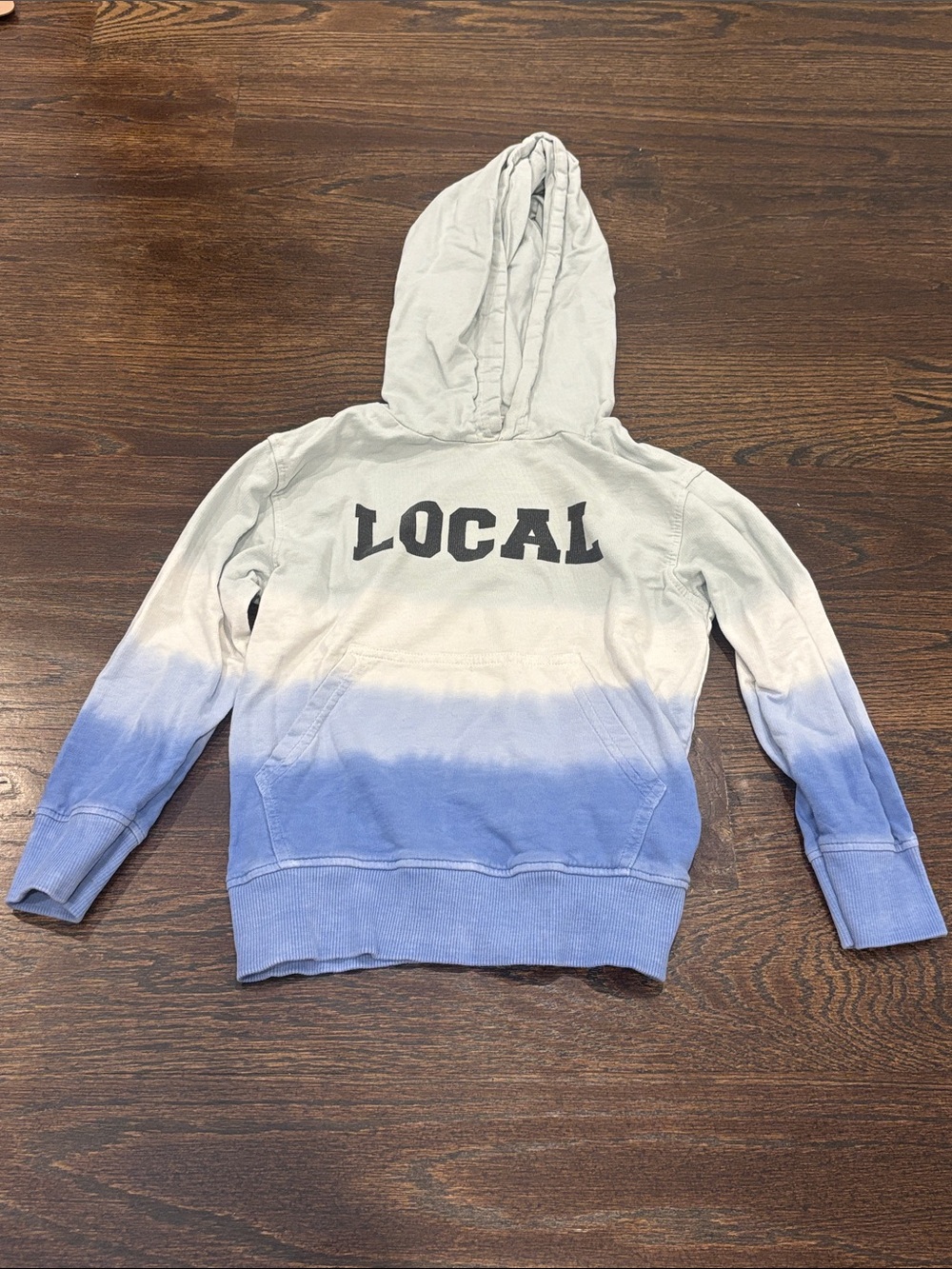 Mish Boys Ombre Pullover Hoodie in White and Blue Size 4